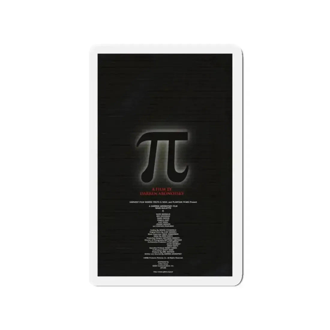 PI 1998 Movie Poster - Refrigerator Magnet 3 Inch Die-Cut - The Sticker Space