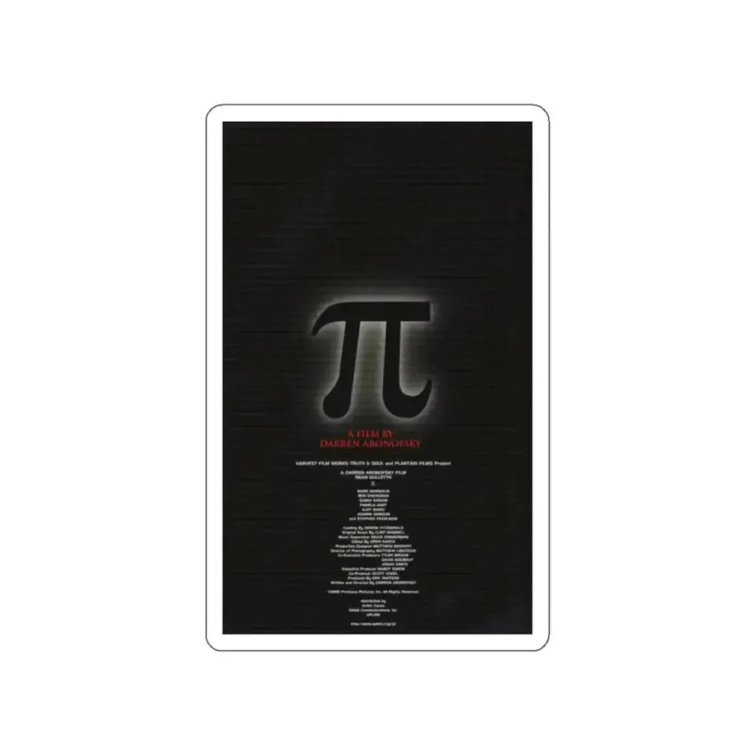 PI 1998 Movie Poster STICKER Vinyl Die-Cut Decal 2 Inch - The Sticker Space