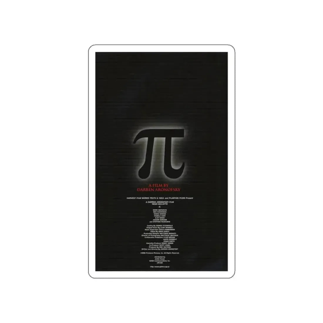 PI 1998 Movie Poster STICKER Vinyl Die-Cut Decal 4 Inch - The Sticker Space