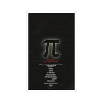 PI 1998 Movie Poster - STICKER Vinyl Kiss-Cut Decal 4 Inch White - The Sticker Space