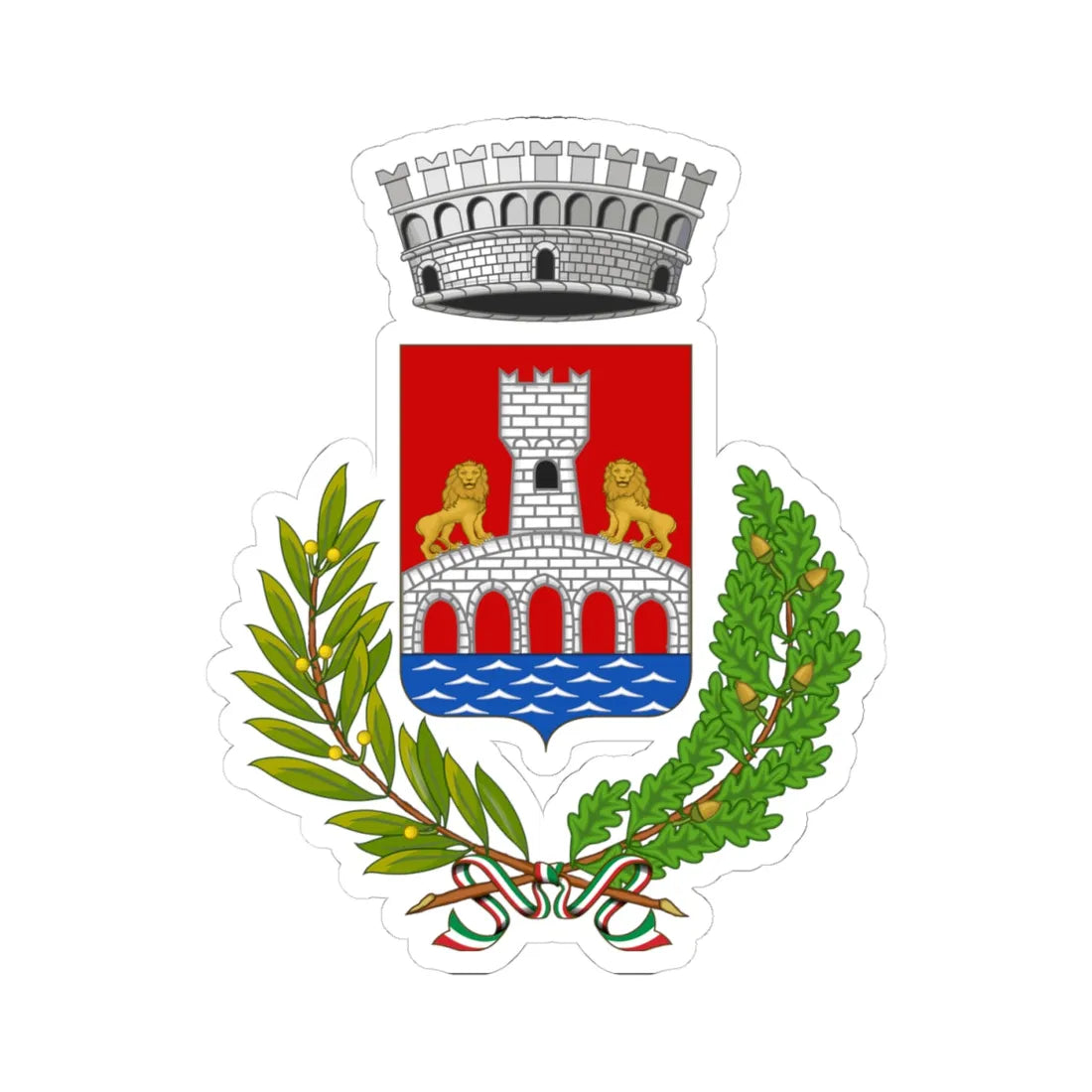 Piana Crixia-Stemma (Italy) (Coat of Arms) STICKER Vinyl Kiss-Cut Decal 4 Inch White - The Sticker Space