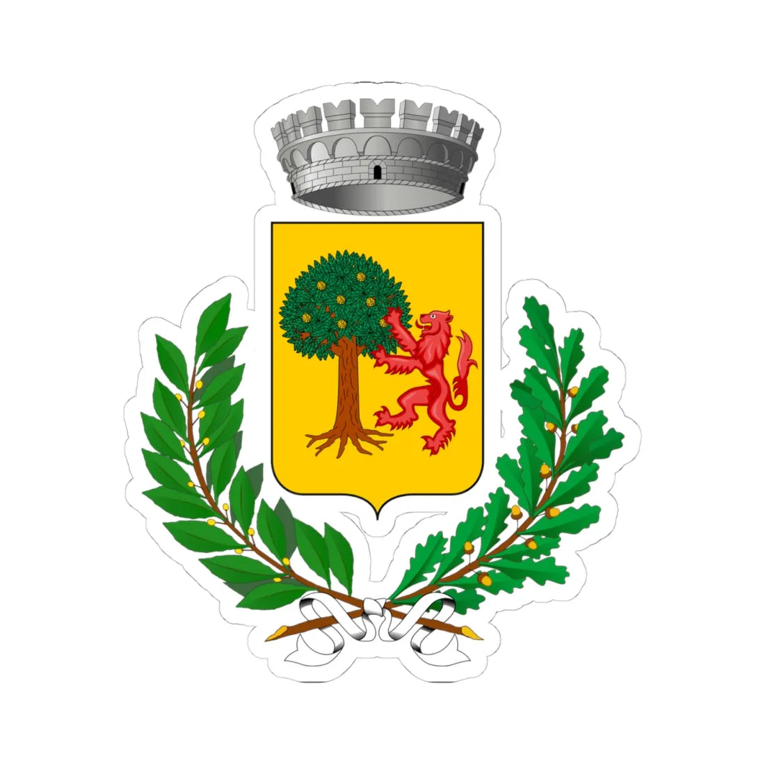 Piancastagnaio-Stemma (Italy) (Coat of Arms) STICKER Vinyl Kiss-Cut Decal 4 Inch White - The Sticker Space