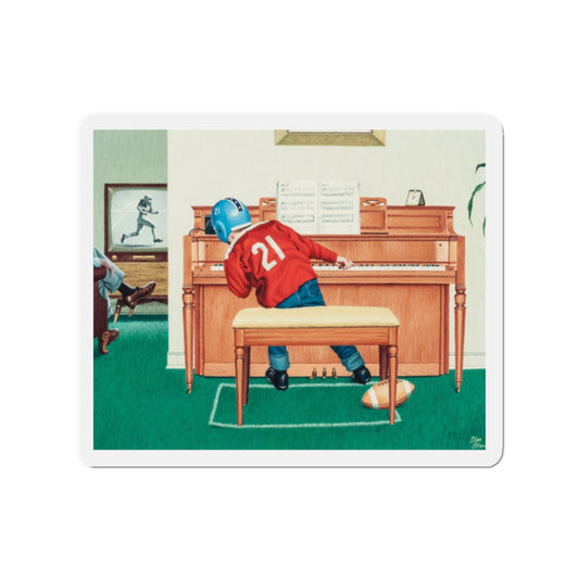 Piano Practice (Magazine Illustration) Refrigerator Magnet-2" x 2"-The Sticker Space