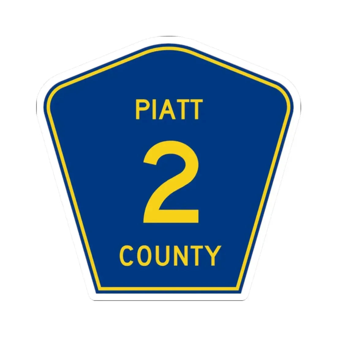 Piatt County 2 (Illinois) (Road Sign) STICKER Vinyl Kiss-Cut Decal 2 Inch White - The Sticker Space