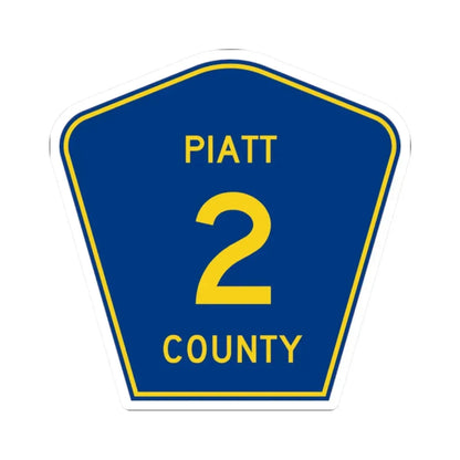 Piatt County 2 (Illinois) (Road Sign) STICKER Vinyl Kiss-Cut Decal 2 Inch White - The Sticker Space