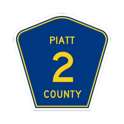 Piatt County 2 (Illinois) (Road Sign) STICKER Vinyl Kiss-Cut Decal 3 Inch White - The Sticker Space