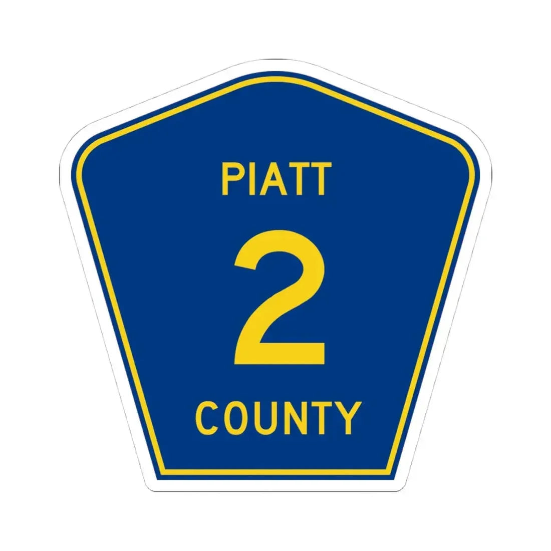 Piatt County 2 (Illinois) (Road Sign) STICKER Vinyl Kiss-Cut Decal 4 Inch White - The Sticker Space