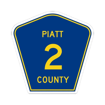 Piatt County 2 (Illinois) (Road Sign) STICKER Vinyl Kiss-Cut Decal 4 Inch White - The Sticker Space