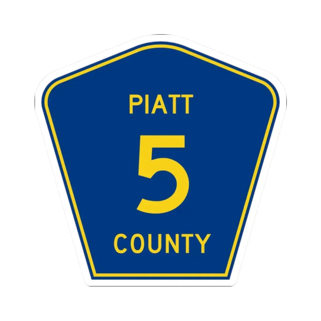 Piatt County 5 (Illinois) (Road Sign) STICKER Vinyl Kiss-Cut Decal 2 Inch White - The Sticker Space
