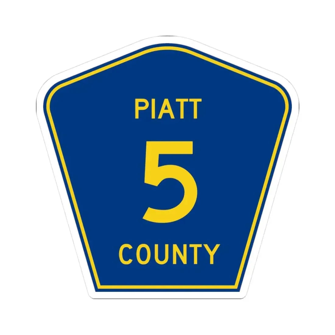 Piatt County 5 (Illinois) (Road Sign) STICKER Vinyl Kiss-Cut Decal 3 Inch White - The Sticker Space