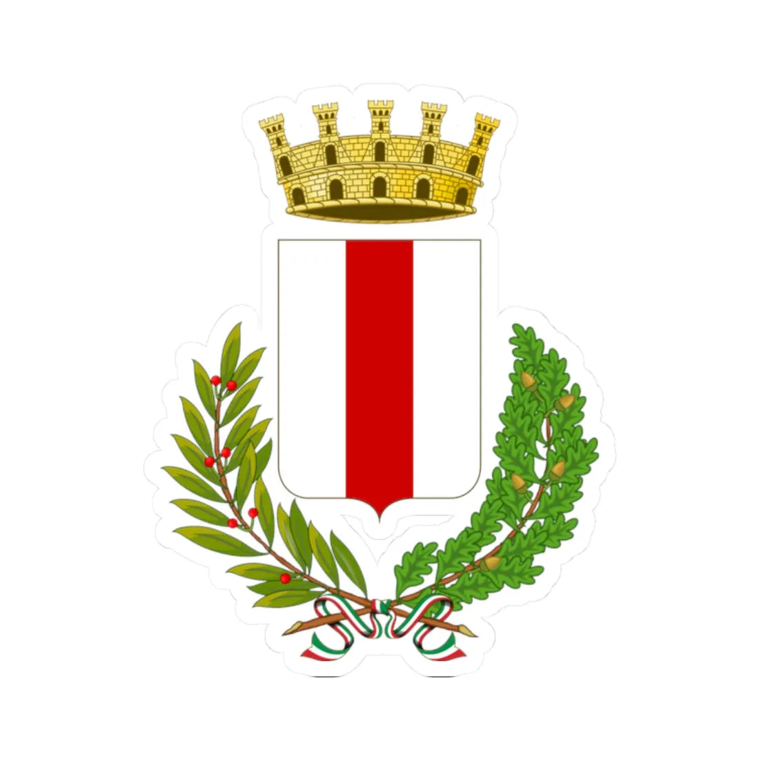Piazza Armerina-Stemma (Italy) (Coat of Arms) STICKER Vinyl Kiss-Cut Decal 2 Inch White - The Sticker Space