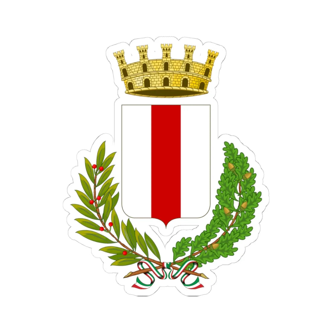 Piazza Armerina-Stemma (Italy) (Coat of Arms) STICKER Vinyl Kiss-Cut Decal 4 Inch White - The Sticker Space