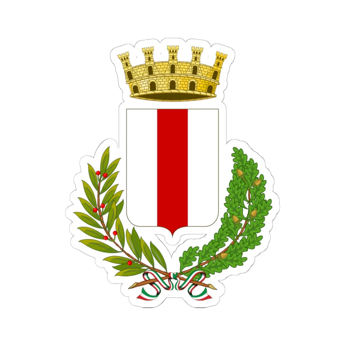 Piazza Armerina-Stemma (Italy) (Coat of Arms) STICKER Vinyl Kiss-Cut Decal 6 Inch White - The Sticker Space