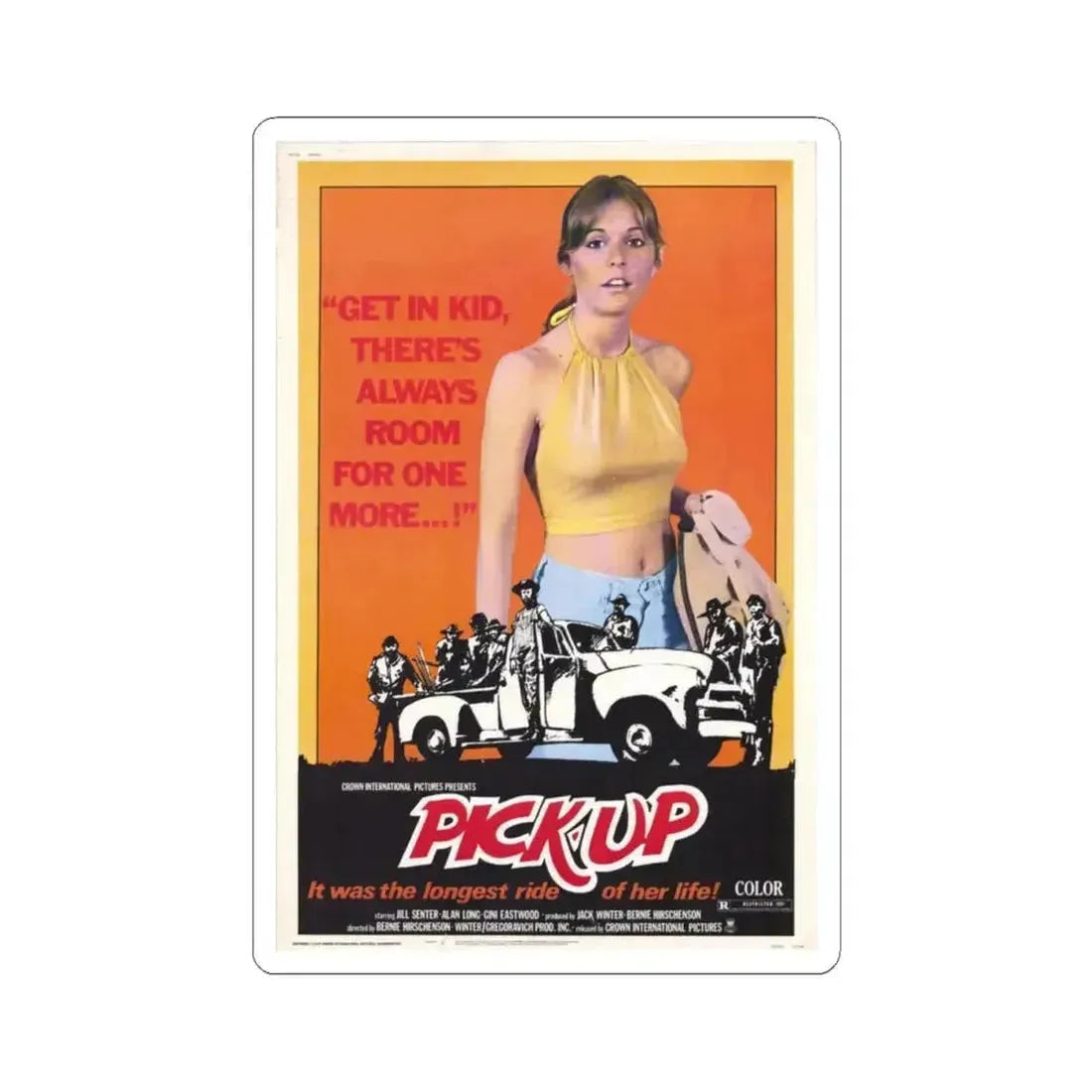 PICK-UP 1975 Movie Poster - STICKER Vinyl Kiss-Cut Decal 4 Inch White - The Sticker Space
