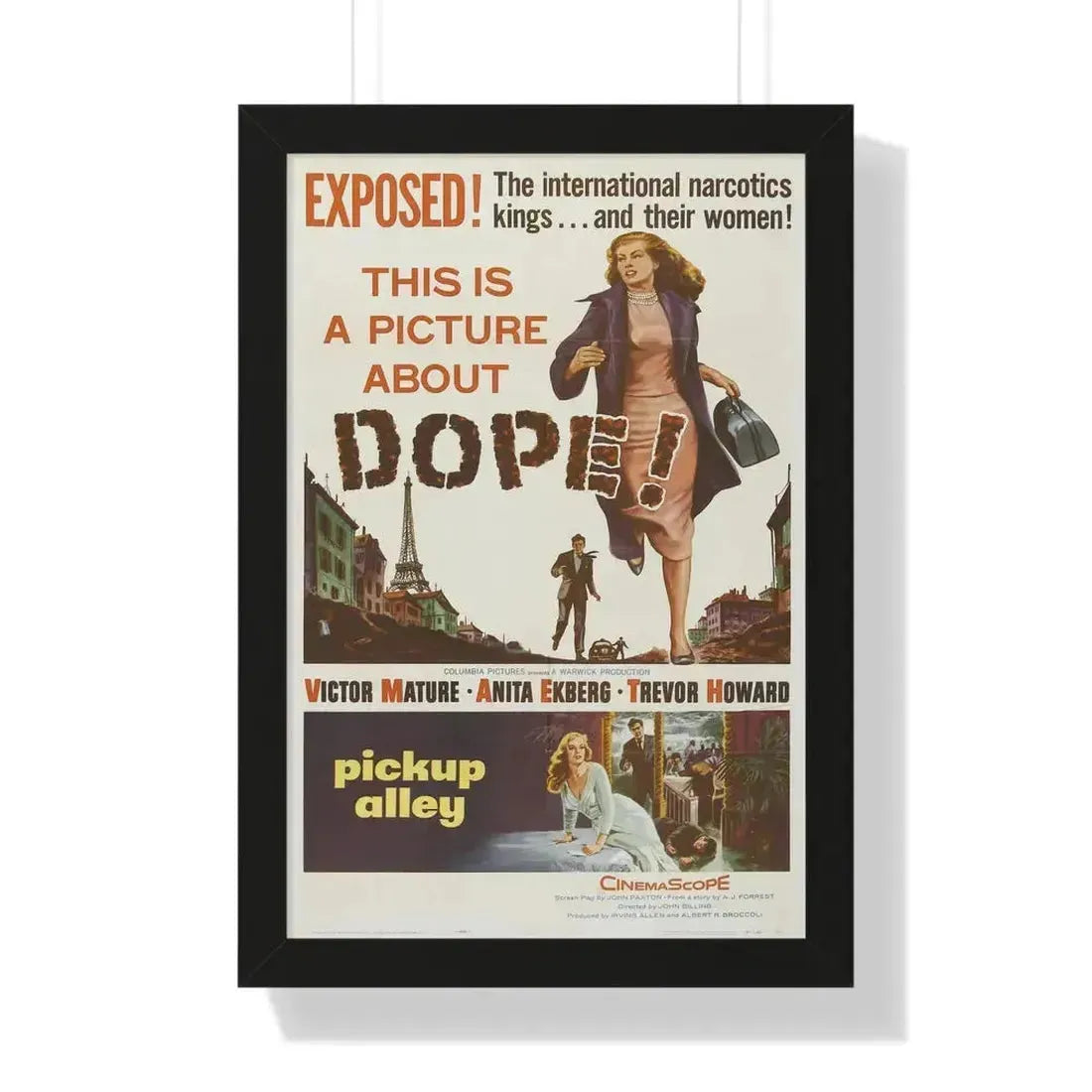 PICK UP ALLEY 1957 - Framed Movie Poster 16″ x 24″ Black - The Sticker Space