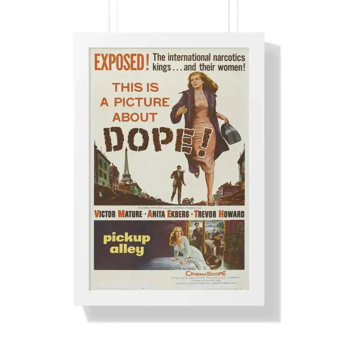 PICK UP ALLEY 1957 - Framed Movie Poster 16″ x 24″ White - The Sticker Space