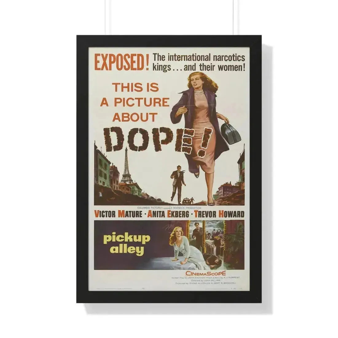 PICK UP ALLEY 1957 - Framed Movie Poster 20" x 30" Black - The Sticker Space