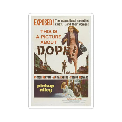 PICK UP ALLEY 1957 Movie Poster - STICKER Vinyl Kiss-Cut Decal 6 Inch White - The Sticker Space