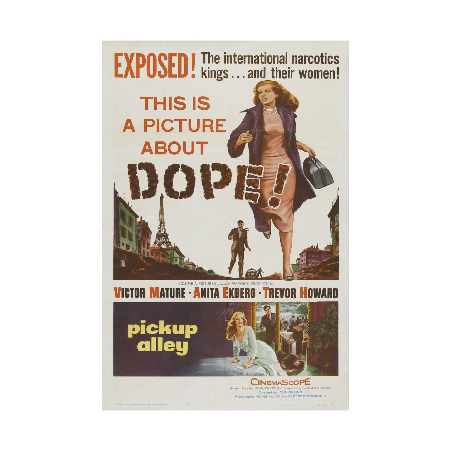 PICK UP ALLEY 1957 - Paper Movie Poster-The Sticker Space