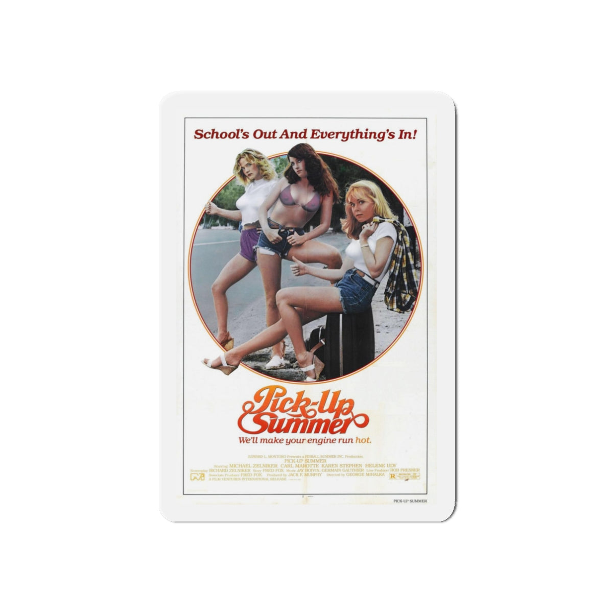 PICK UP SUMMER 1980 Movie Poster - Refrigerator Magnet-3" x 3"-The Sticker Space