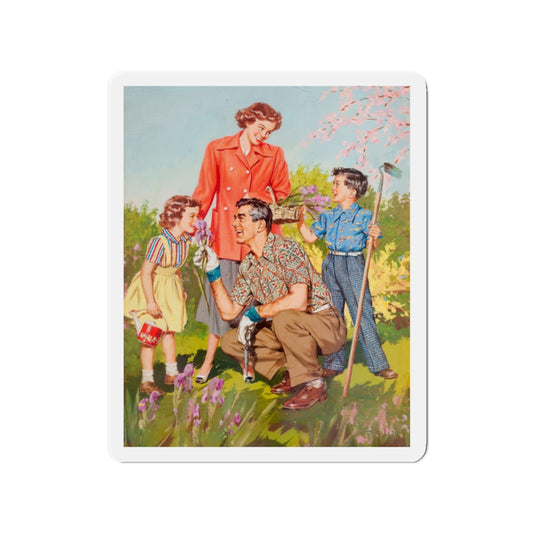 Picking Irises (Magazine Illustration) Refrigerator Magnet-2" x 2"-The Sticker Space