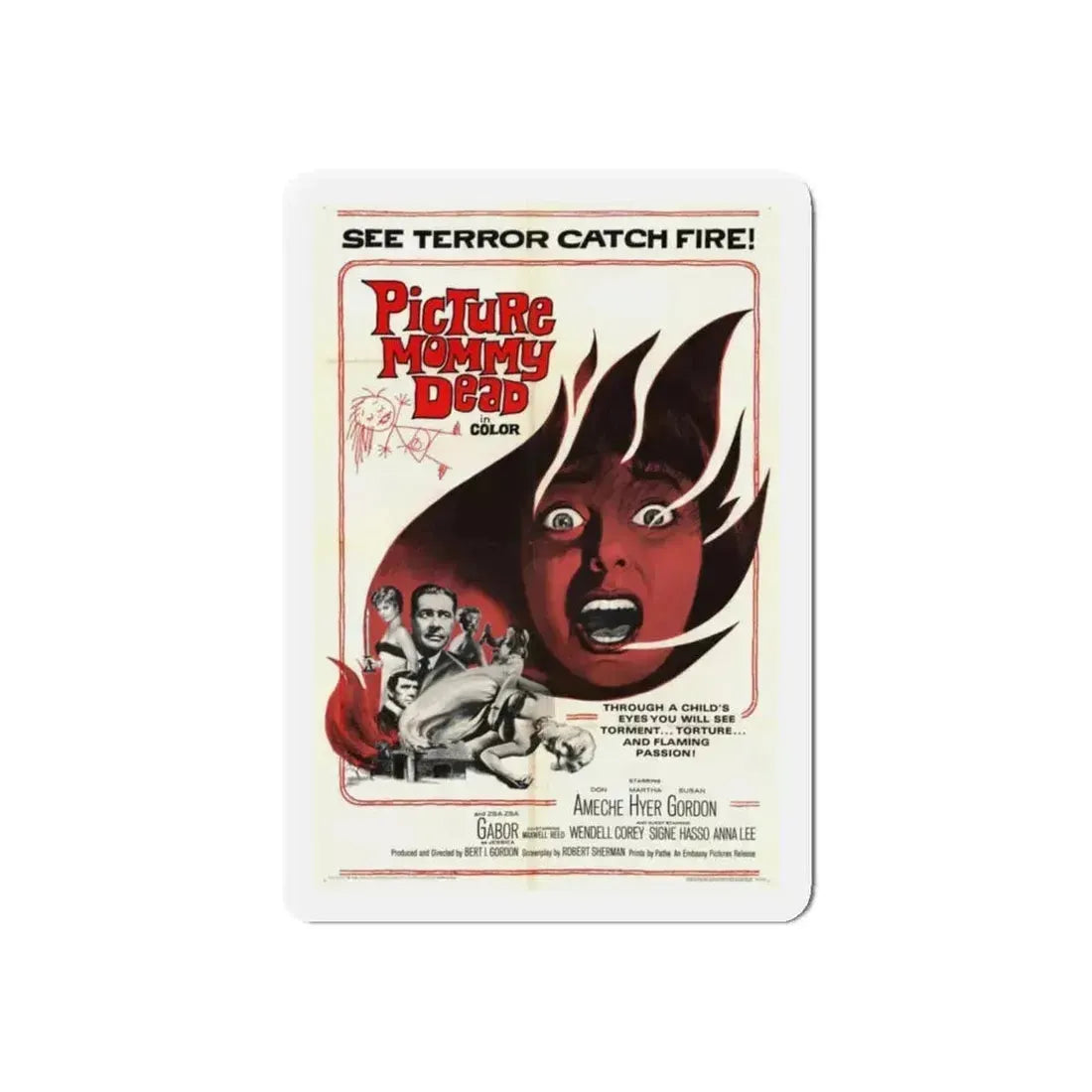 PICTURE MOMMY DEAD 1966 Movie Poster - Refrigerator Magnet 4 Inch Die-Cut - The Sticker Space