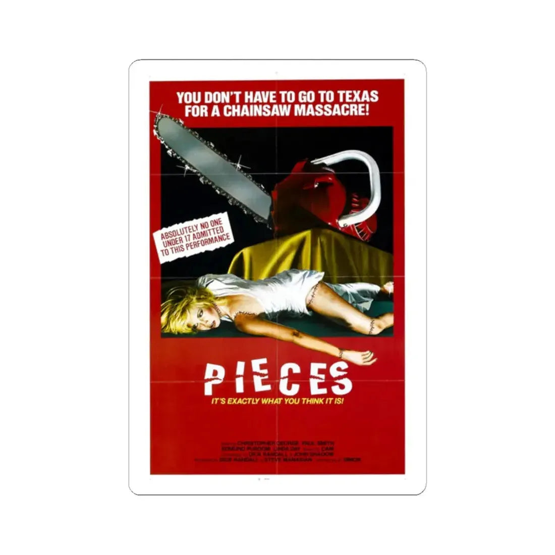 Pieces 1983 Movie Poster - STICKER Vinyl Kiss-Cut Decal 2 Inch White - The Sticker Space