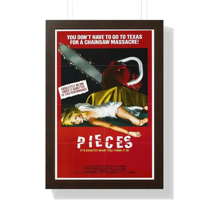PIECES (2) 1982 - Framed Movie Poster 16″ x 24″ Walnut - The Sticker Space