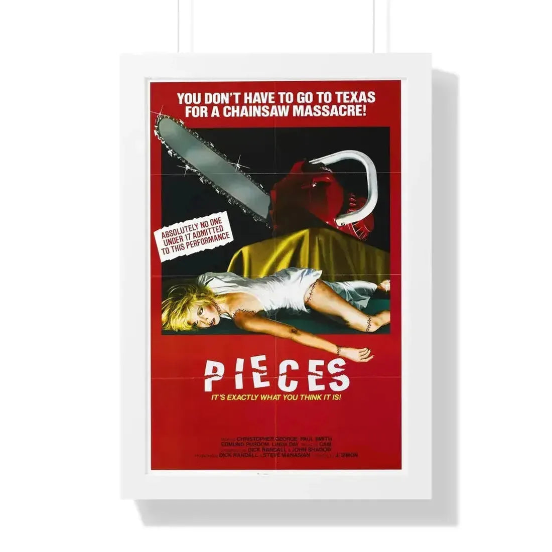 PIECES (2) 1982 - Framed Movie Poster 16″ x 24″ White - The Sticker Space