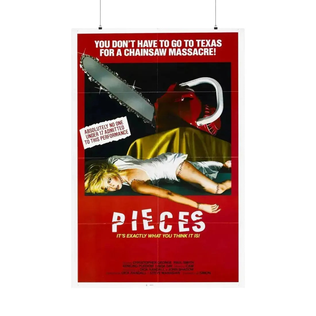 PIECES (2) 1982 - Paper Movie Poster 36" x 54" Matte - The Sticker Space