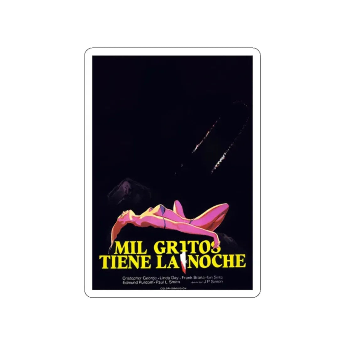 PIECES (3) 1982 Movie Poster STICKER Vinyl Die-Cut Decal 2 Inch - The Sticker Space