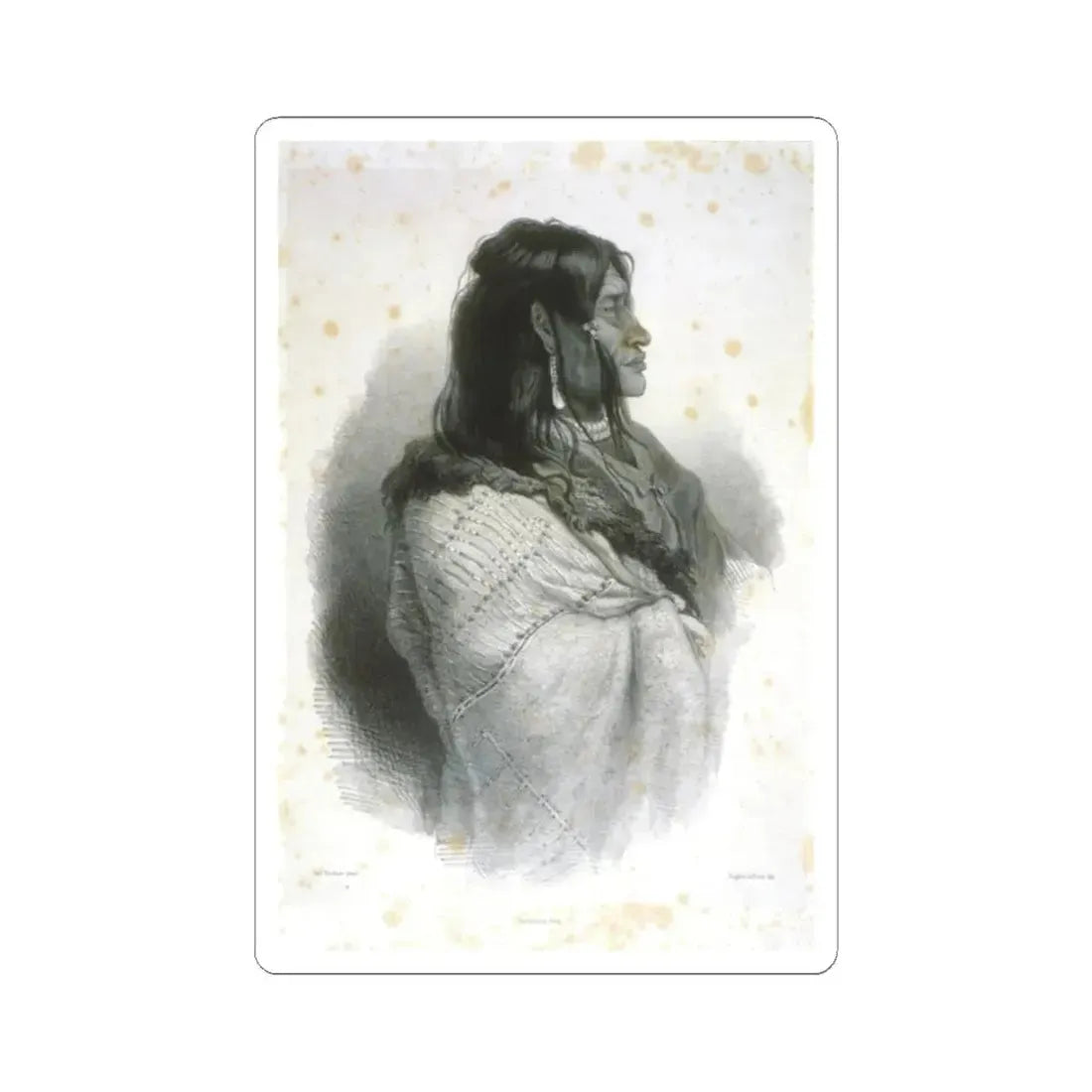 Piegan warrior (Native Americans in Art) STICKER Vinyl Kiss-Cut Decal 2 Inch White - The Sticker Space