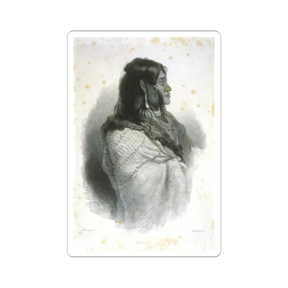 Piegan warrior (Native Americans in Art) STICKER Vinyl Kiss-Cut Decal 6 Inch White - The Sticker Space