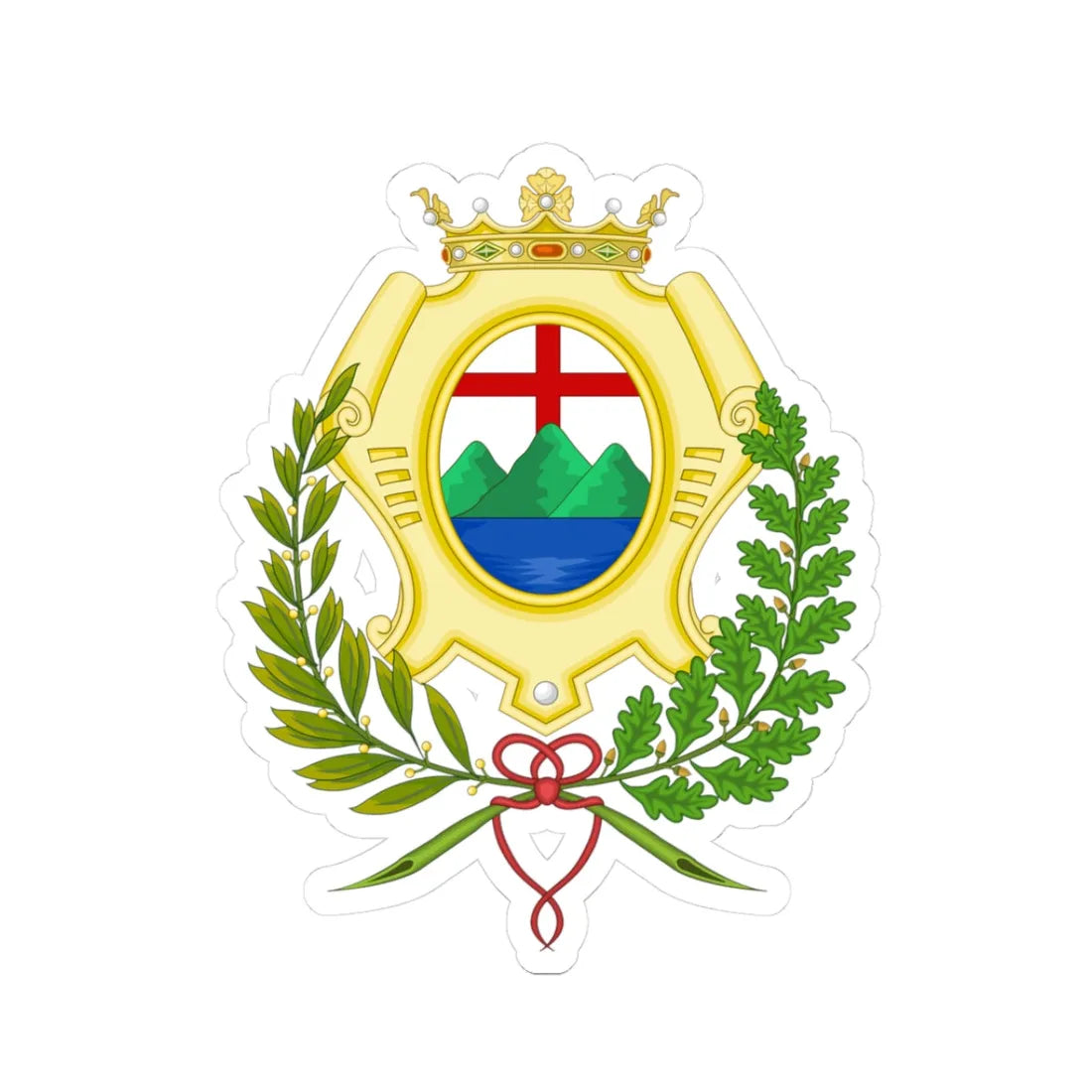 Pietra Ligure-Stemma (Italy) (Coat of Arms) STICKER Vinyl Kiss-Cut Decal 3 Inch White - The Sticker Space