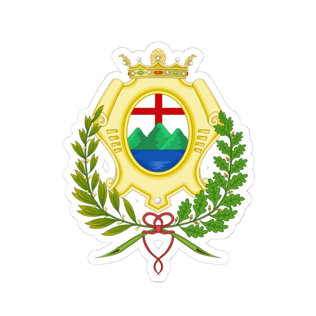 Pietra Ligure-Stemma (Italy) (Coat of Arms) STICKER Vinyl Kiss-Cut Decal 4 Inch White - The Sticker Space