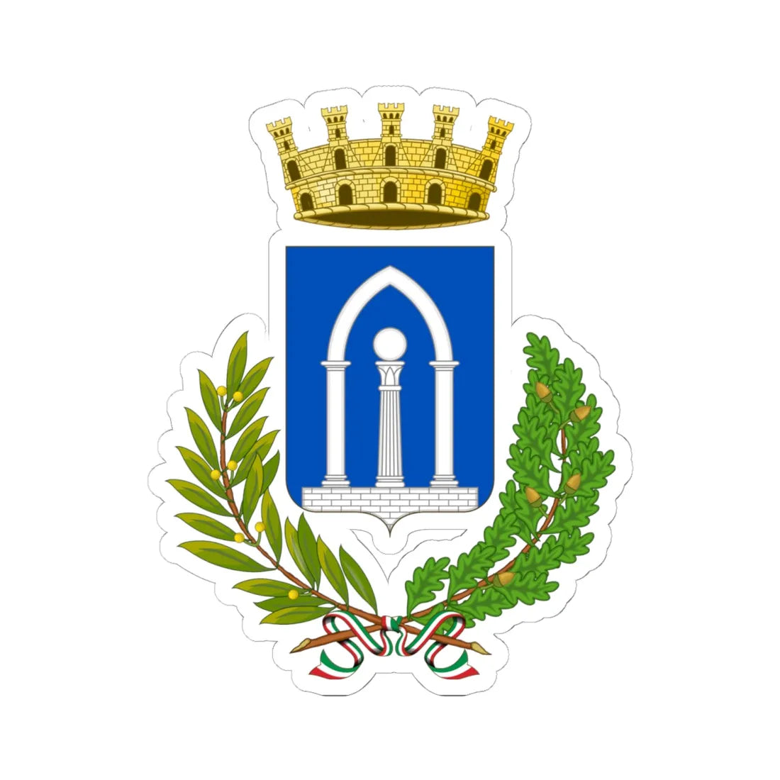 Pietrasanta-Stemma (Italy) (Coat of Arms) STICKER Vinyl Kiss-Cut Decal 6 Inch White - The Sticker Space