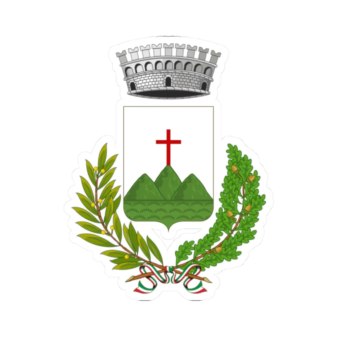 Pieve di Teco-Stemma (Italy) (Coat of Arms) STICKER Vinyl Kiss-Cut Decal 2 Inch White - The Sticker Space