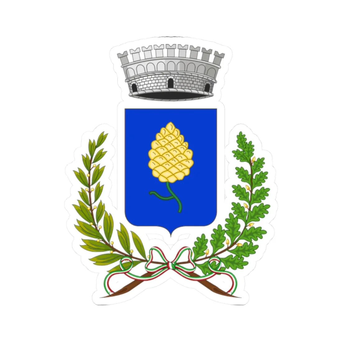 Pignone Italia-Stemma 2 (Italy) (Coat of Arms) STICKER Vinyl Kiss-Cut Decal 2 Inch White - The Sticker Space