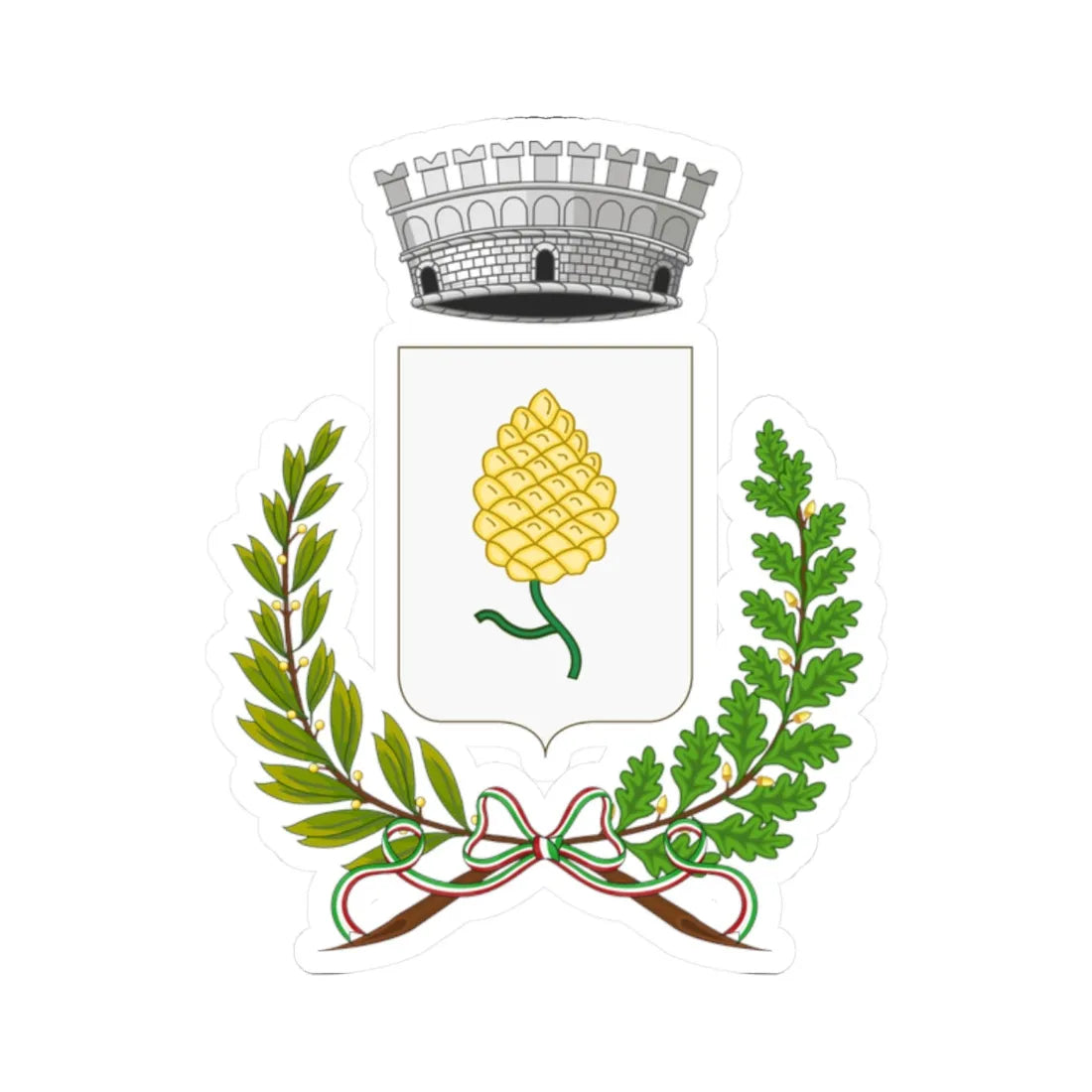 Pignone Italia-Stemma (Italy) (Coat of Arms) STICKER Vinyl Kiss-Cut Decal 2 Inch White - The Sticker Space