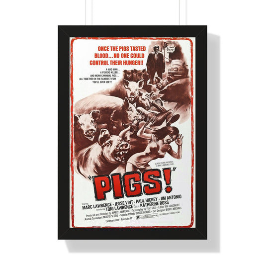 PIGS! 1973 - Framed Movie Poster-16″ x 24″-The Sticker Space