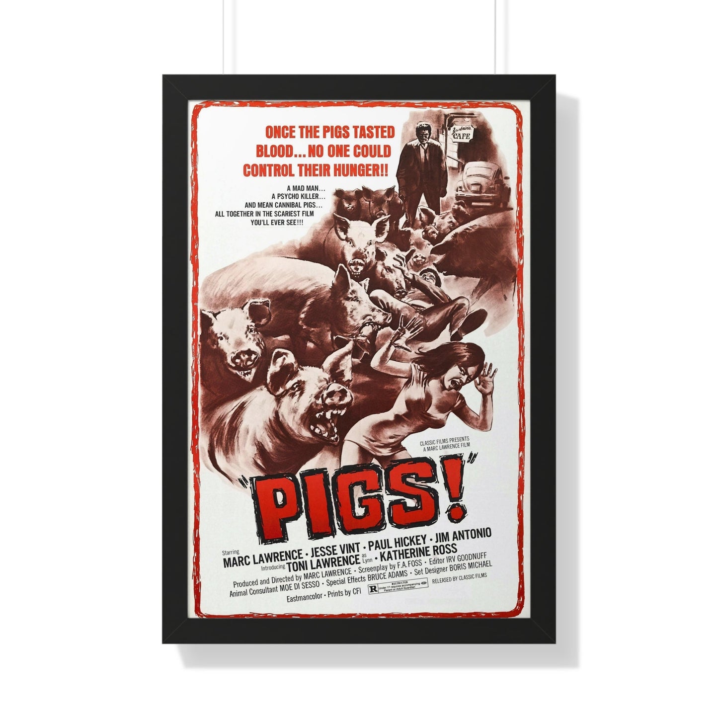 PIGS! 1973 - Framed Movie Poster-20" x 30"-The Sticker Space