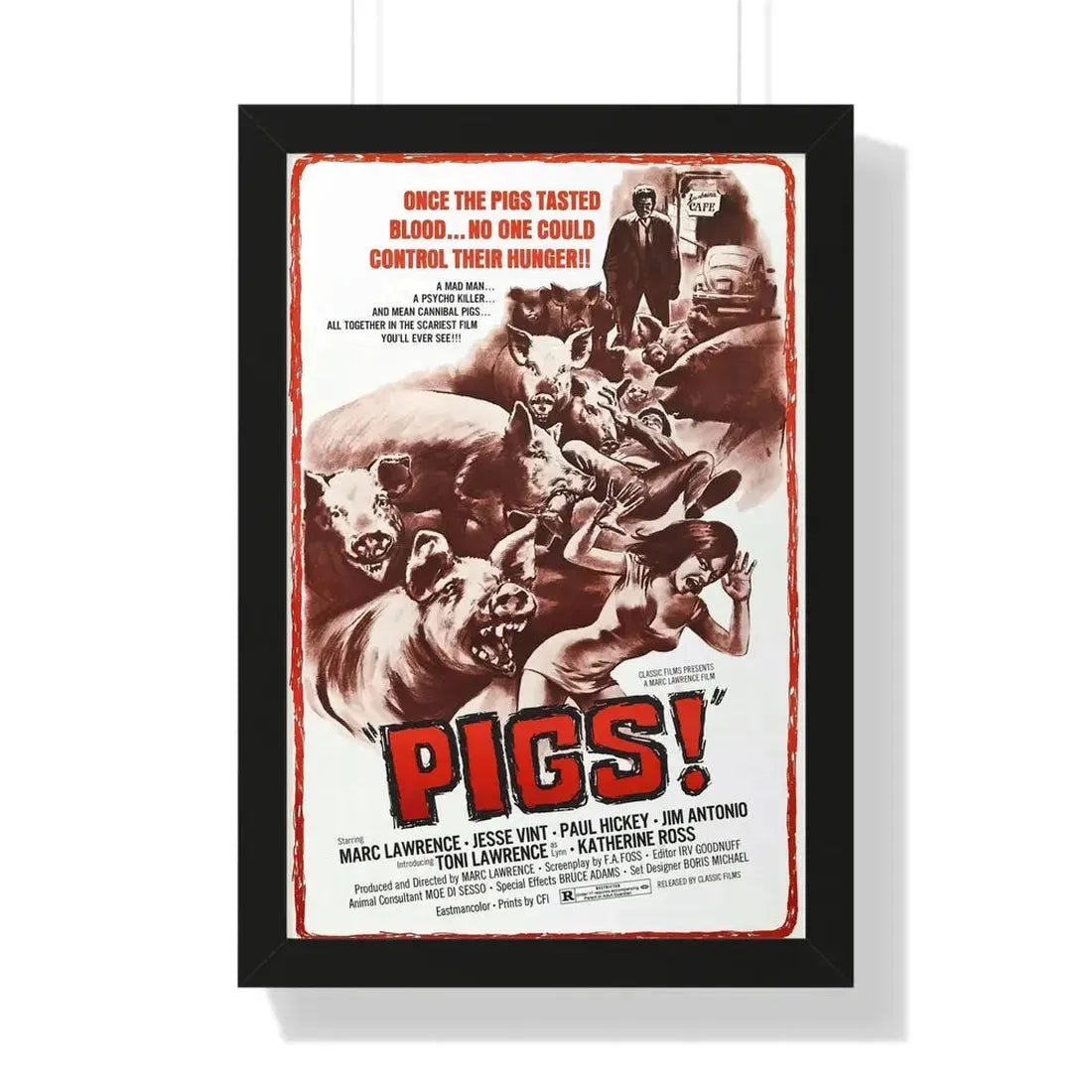 PIGS! 1973 - Framed Movie Poster - The Sticker Space