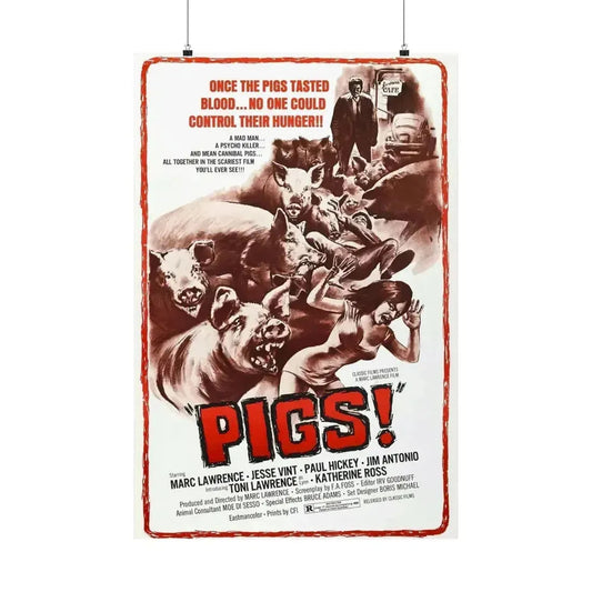 PIGS! 1973 - Paper Movie Poster 24″ x 36″ Matte - The Sticker Space