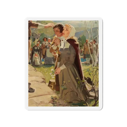 Pilgrim Wedding (Magazine Illustration) Refrigerator Magnet 2 Inch Die-Cut - The Sticker Space