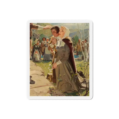 Pilgrim Wedding (Magazine Illustration) Refrigerator Magnet 6 Inch Die-Cut - The Sticker Space