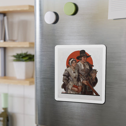 Pilgrims, The Saturday Evening Post cover illustration (Magazine Illustration) Refrigerator Magnet-The Sticker Space