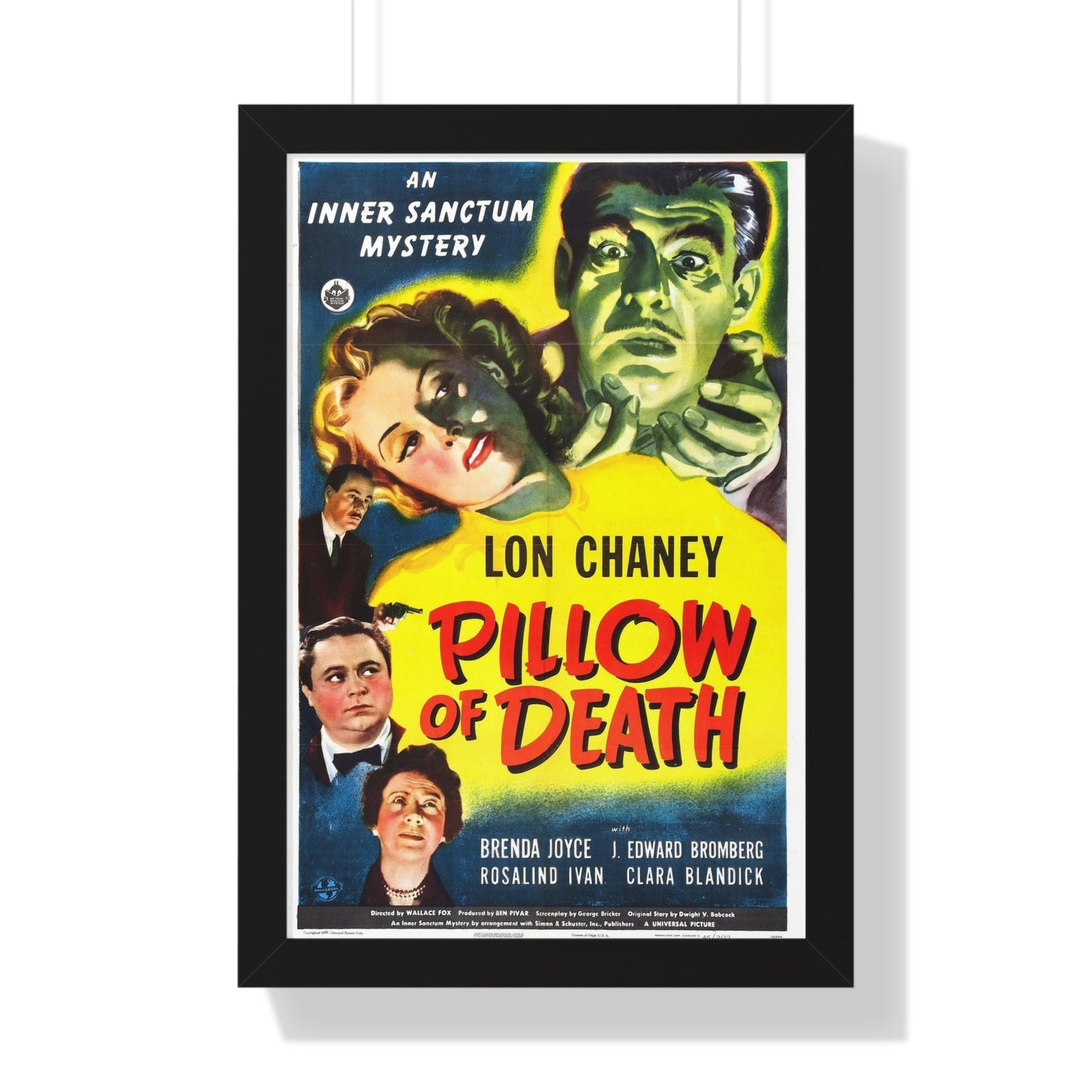 PILLOW OF DEATH 1945 - Framed Movie Poster-16″ x 24″-The Sticker Space