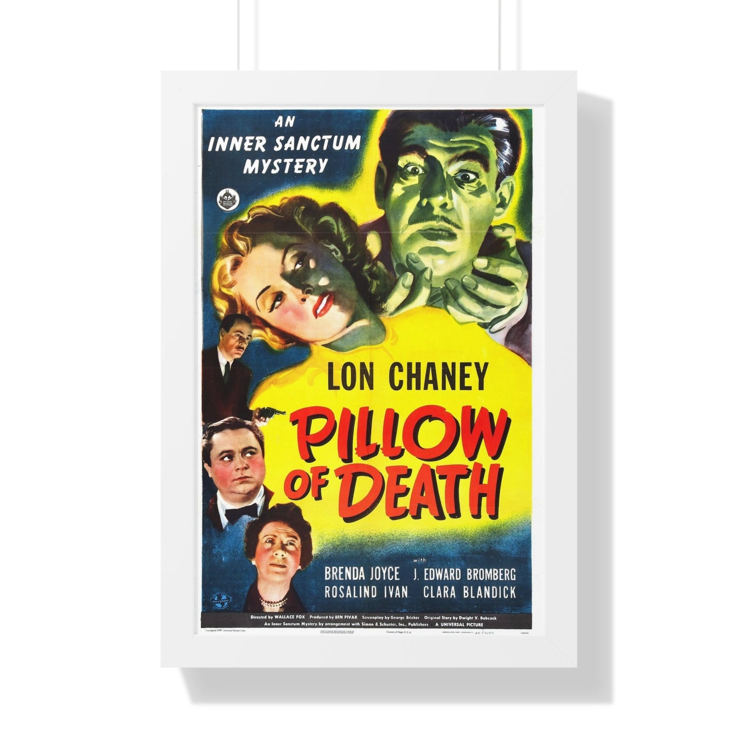 PILLOW OF DEATH 1945 - Framed Movie Poster-16″ x 24″-The Sticker Space