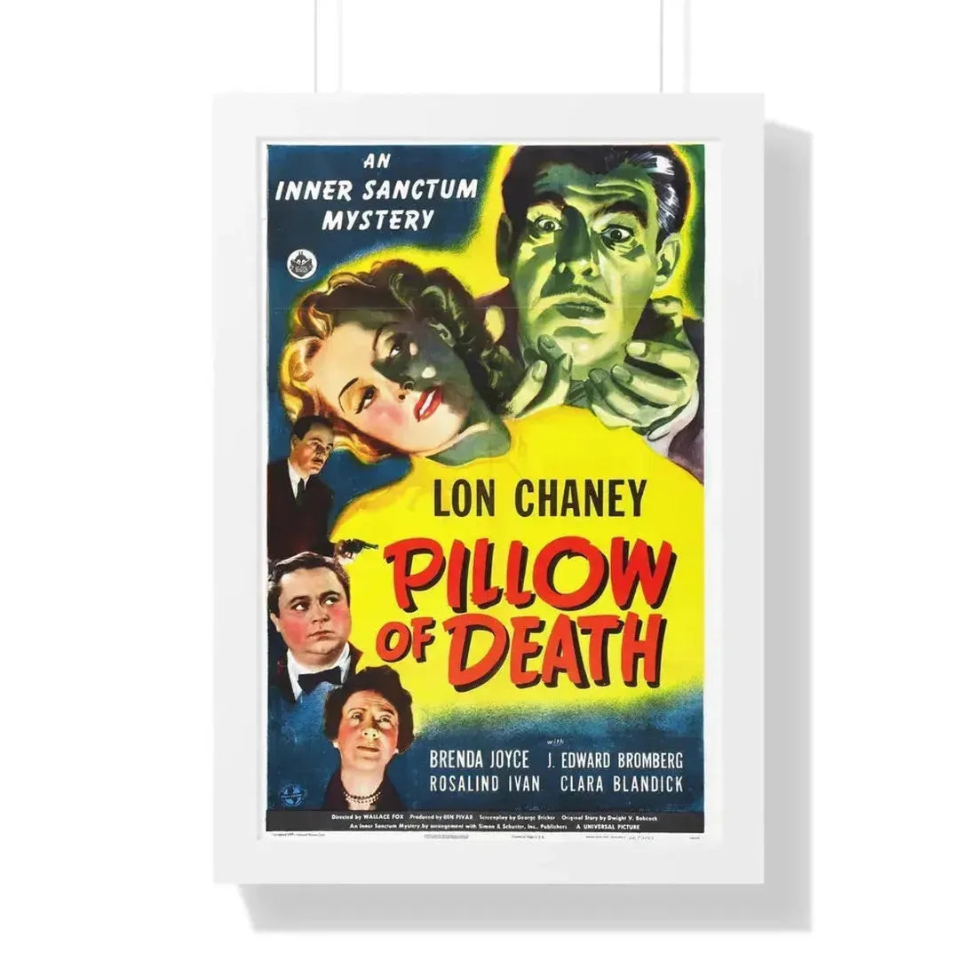 PILLOW OF DEATH 1945 - Framed Movie Poster 16″ x 24″ White - The Sticker Space