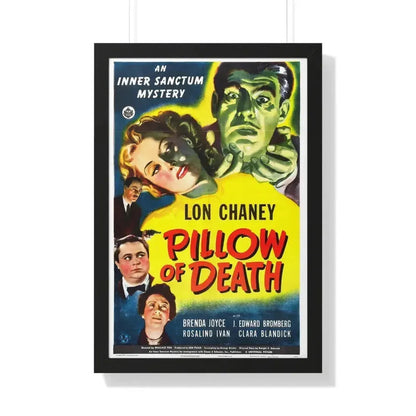 PILLOW OF DEATH 1945 - Framed Movie Poster 20" x 30" Black - The Sticker Space